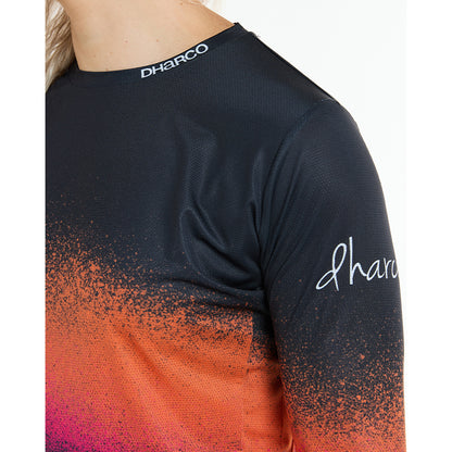 Maillot DHARCO RACE BLACK SNAKE Manches Longues Femme Noir/Orange