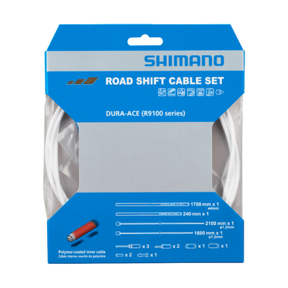 Kabel- en Mantelset voor Derailleur SHIMANO DURA-ACE 9100 Polymeer Wit