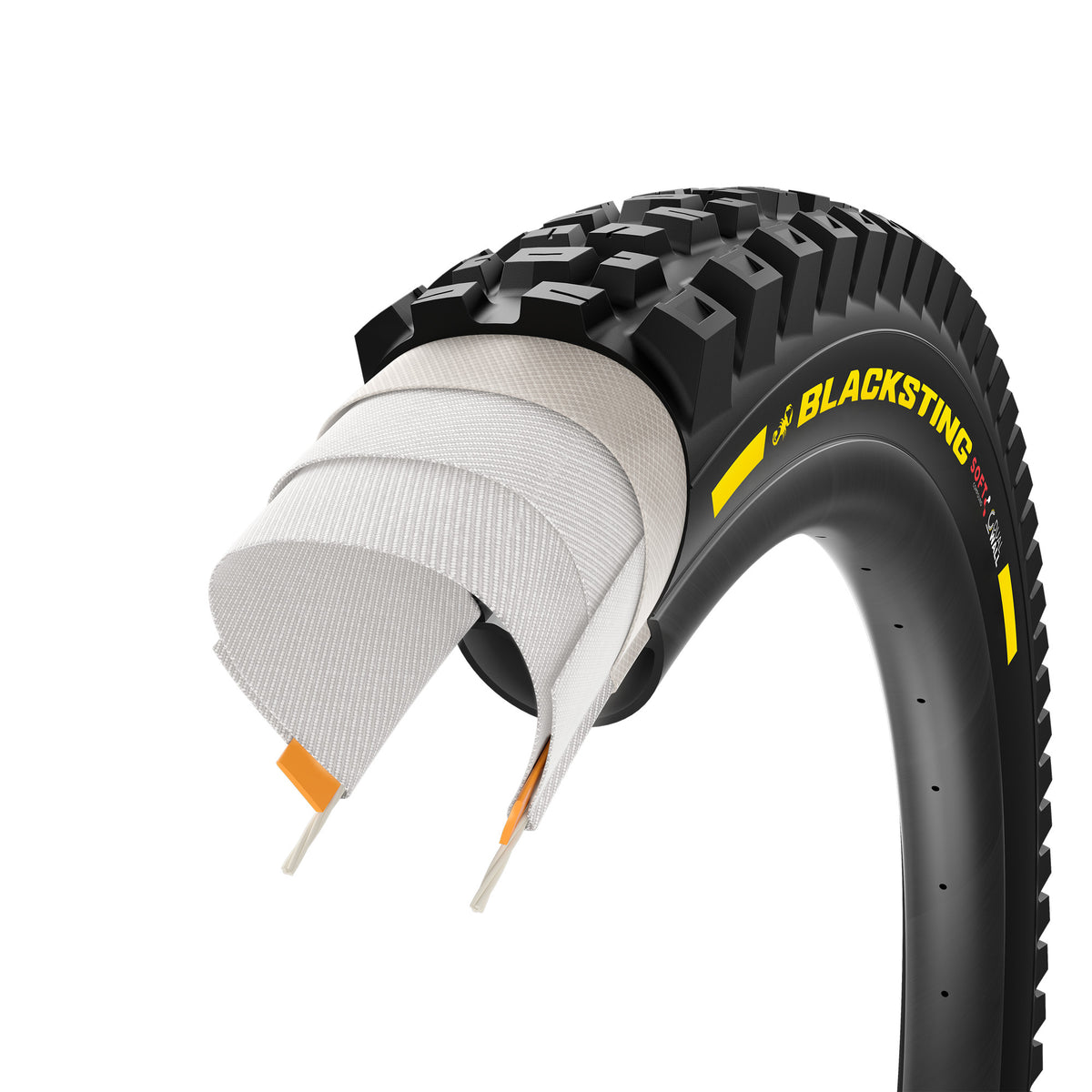 Opona PIRELLI SCORPION BLACK STING 29x2.40 Soft DualWall Tubeless Ready, zwijana, czarno-żółta Team Edition