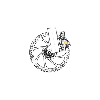HAYES priekinės / galinės stabdžių apkabos PM/PM 160 mm adapteris 180 mm diskui #98-32223