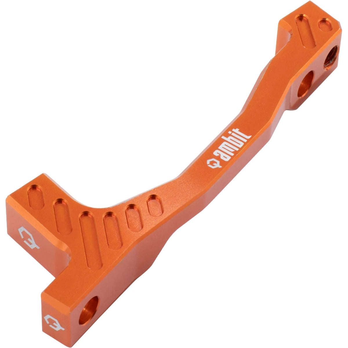 Priekinės / galinės stabdžių apkabos adapteris AMBIT PM/PM +20 mm (180–200 mm), oranžinis