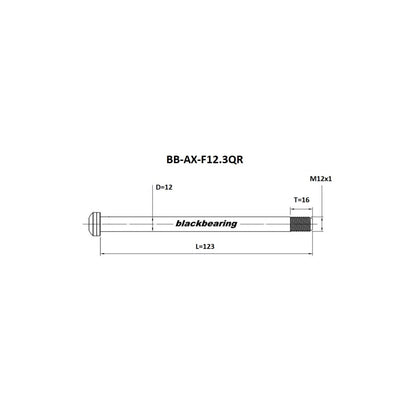 BLACKBEARING Road Front Thru-Axle 12x100 mm (12mm-122-M12x1-15mm)