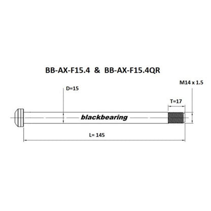 Vorderradachse BLACKBEARING 15x100 mm (FOX-15mm-145-M15x1.5-16mm)
