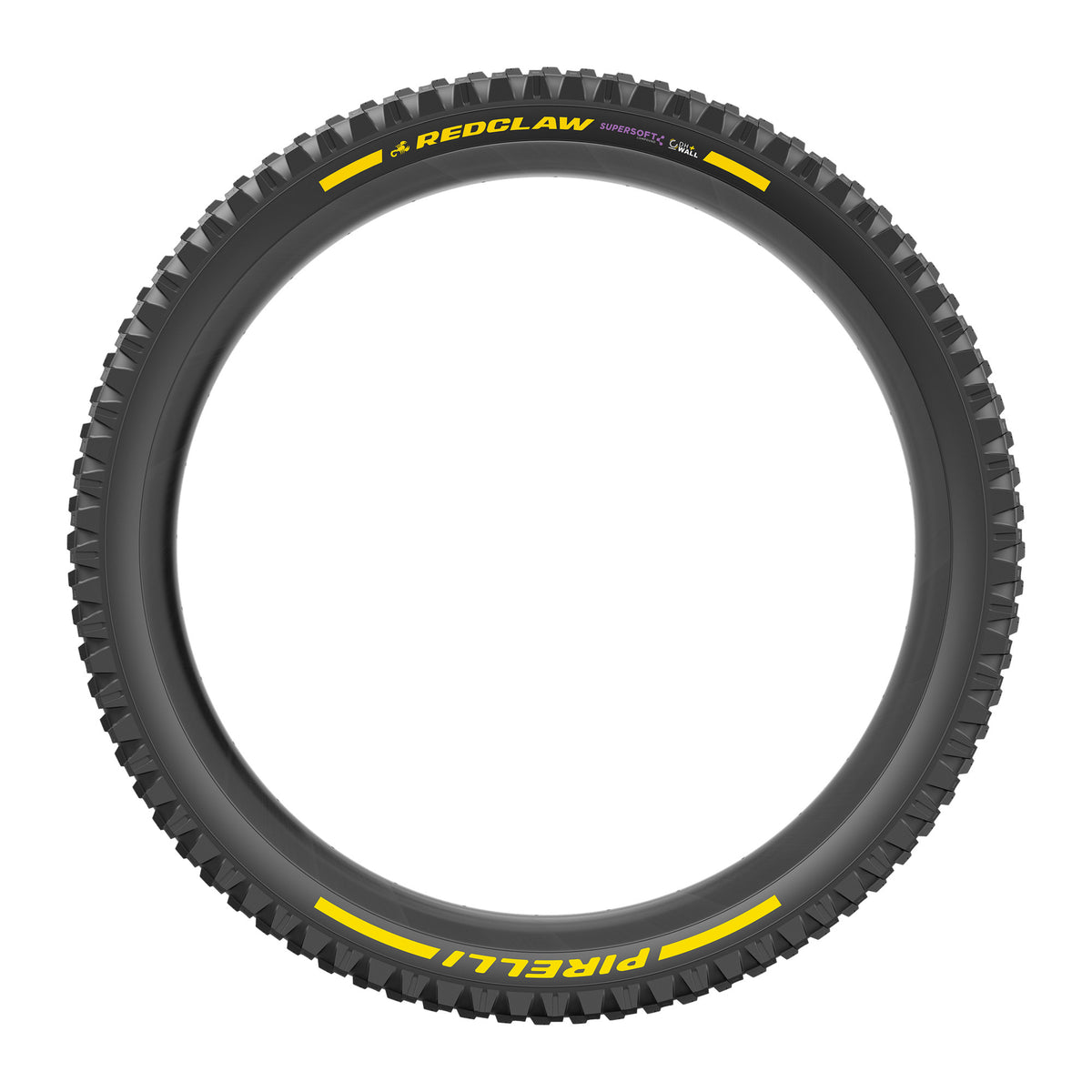 PIRELLI SCORPION RED CLAW 29x2.40 Supersoft DH+Wall Tubeless Ready sulankstoma padanga, juoda / geltona „Team Edition“