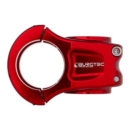 Attacco manubrio BURGTEC ENDURO MK3 rosso — vista laterale
