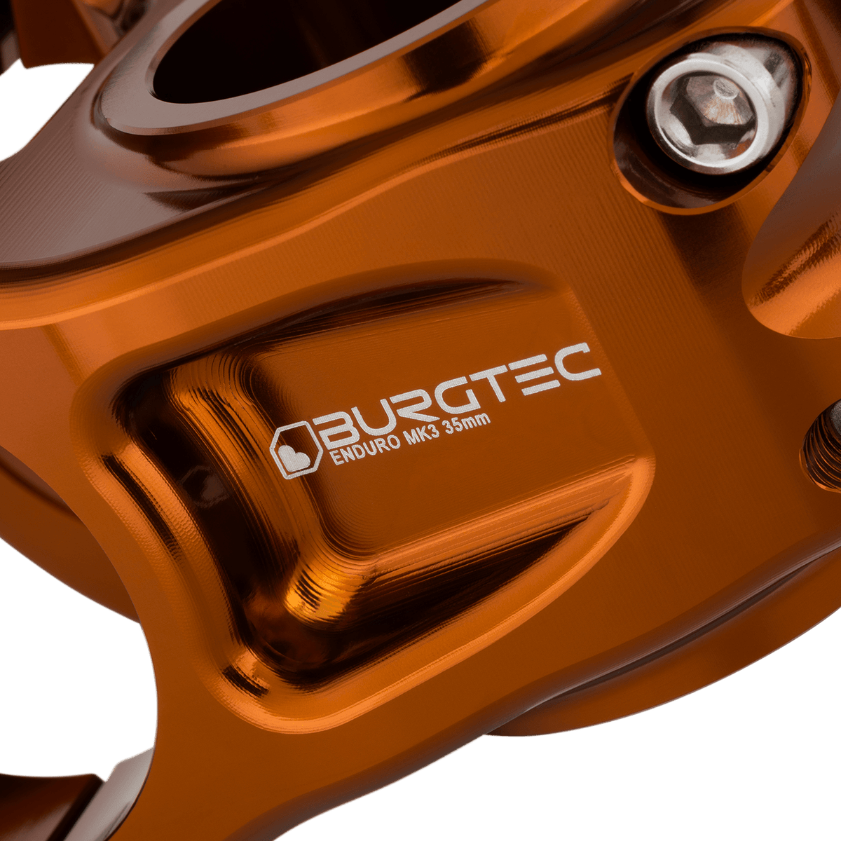 BURGTEC ENDURO MK3 stem in bronze — machined body detail