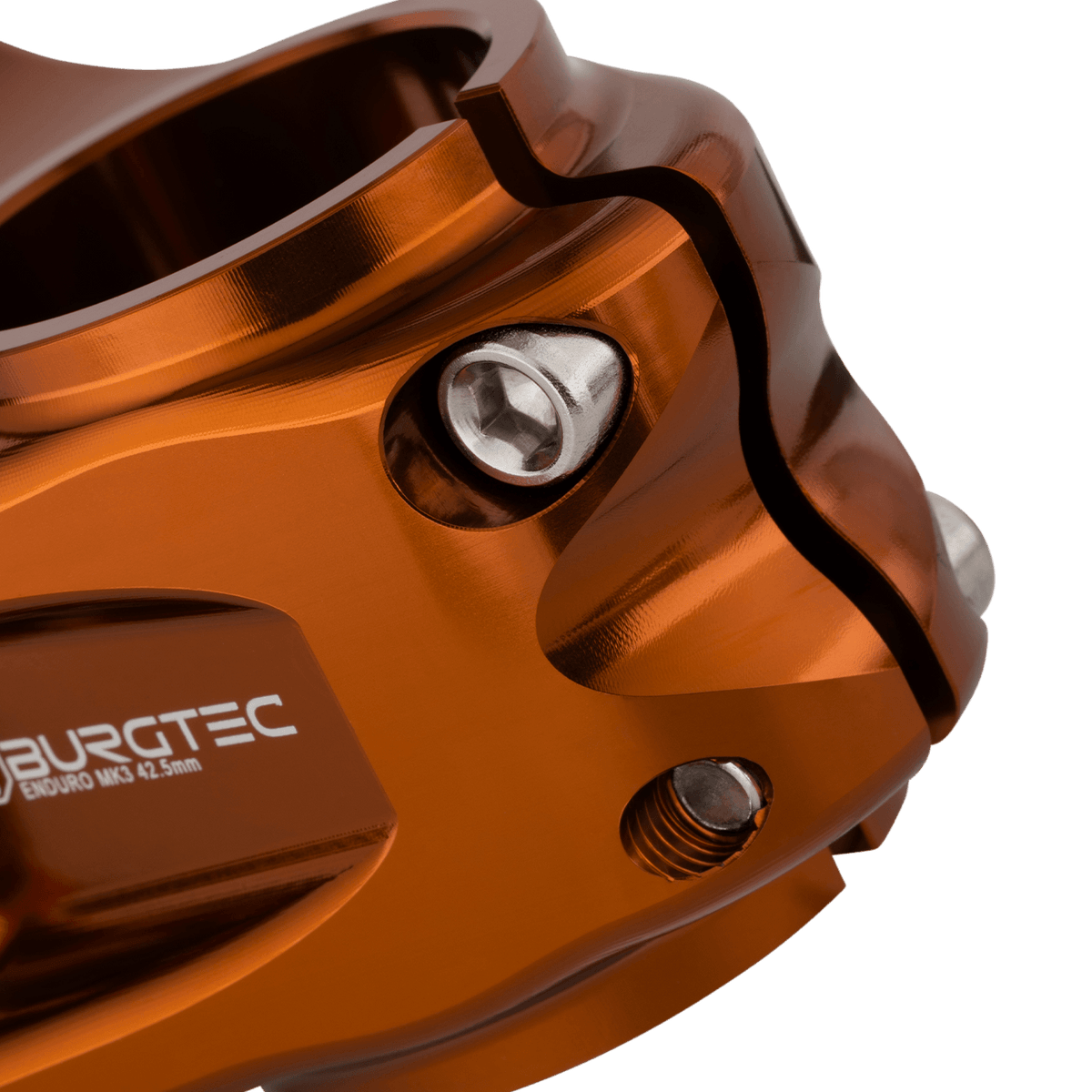 BURGTEC ENDURO MK3 stem in bronze — steerer clamp detail