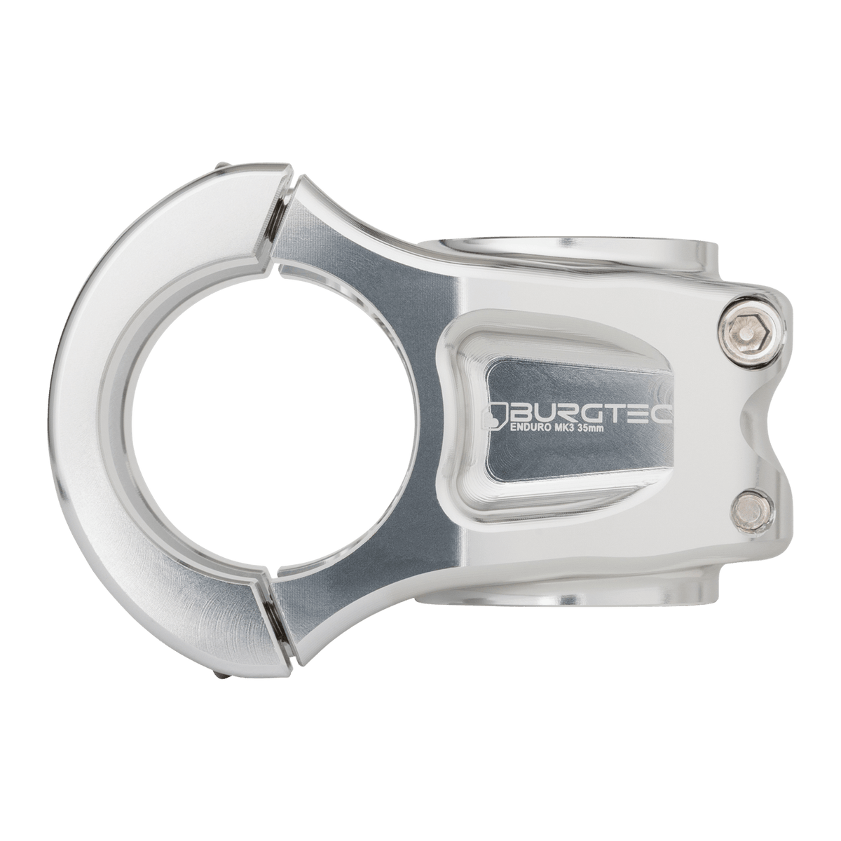 Potence BURGTEC ENDURO MK3 Argent — vue de profil