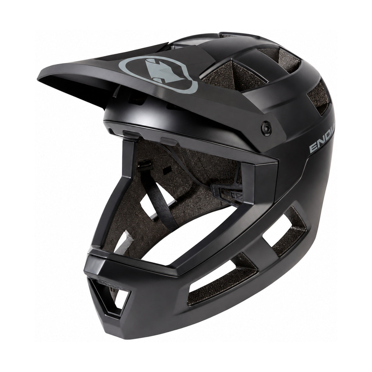 ENDURA SINGLETRACK INTEGRAL MIPS MTB-hjelm i sort — hvid baggrund