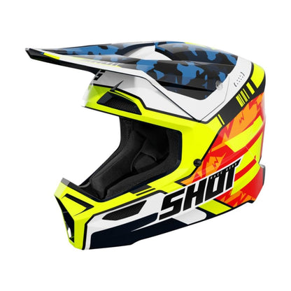 BMX-hjelm SHOT FURIOUS Flash Blue Neon Yellow Glossy