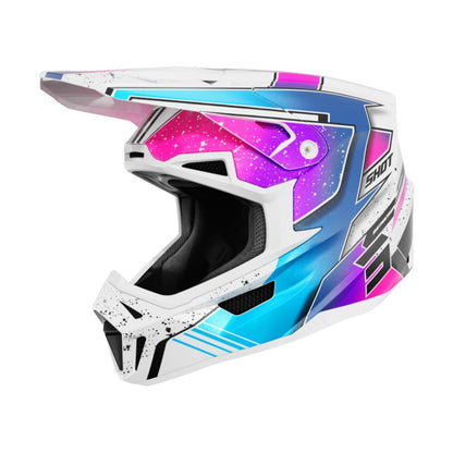 Κράνος BMX SHOT LITE Racing Λευκό Ροζ Περλέ