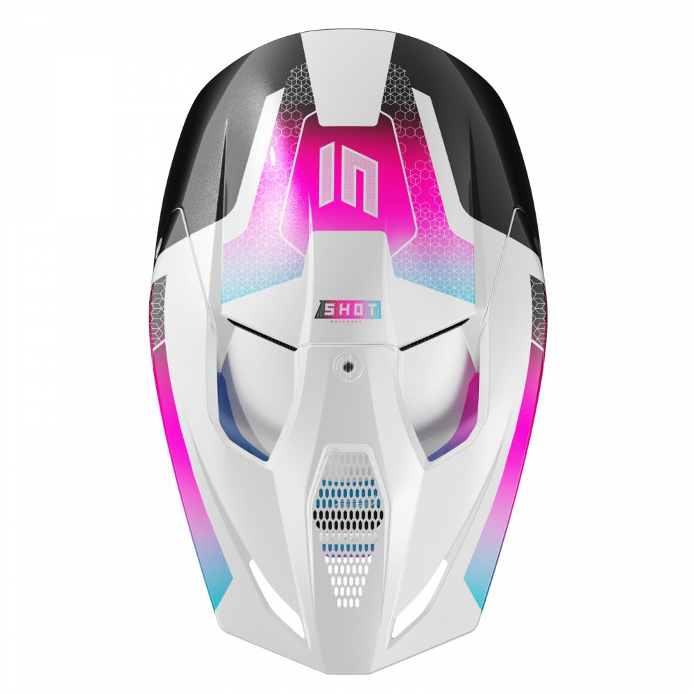 Casque BMX SHOT RACE Phaser Black Blue Pink Pearly