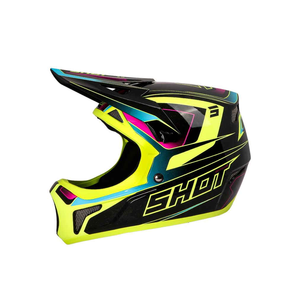 Casque BMX SHOT ROGUE Level Neon Yellow/Pink Pearly