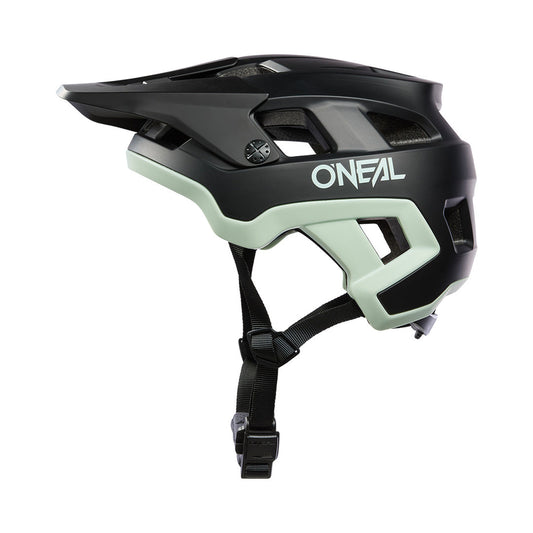 Kask MTB O'NEAL DEFENDER SOLID w kolorze czarnym i zielonym — widok produktu
