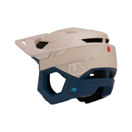 Kask MTB URGE RASCAS Smooth Stroke beżowo-niebieski — widok z lewej strony