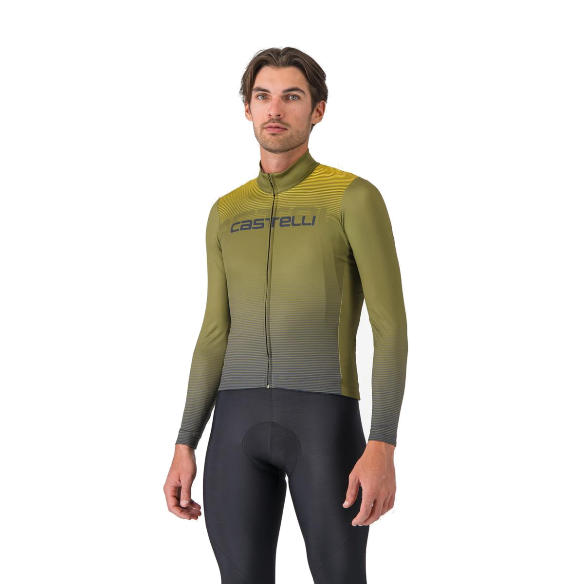 CASTELLLI APICE THERMAL Langarm-Radtrikot in Blau/Mango Mojito