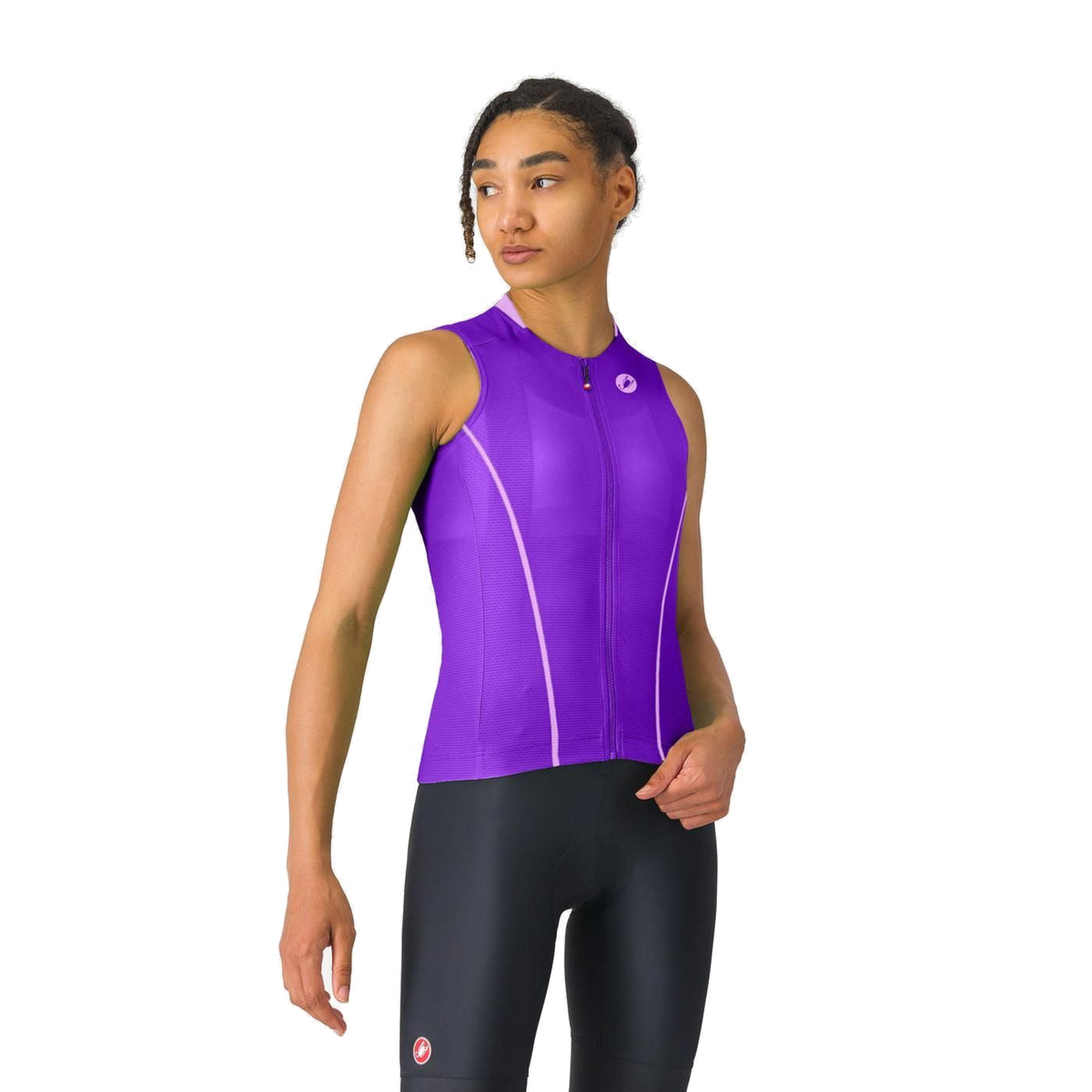 CASTELLI ANIMA FLOW mouwloos fietsshirt voor dames, paars