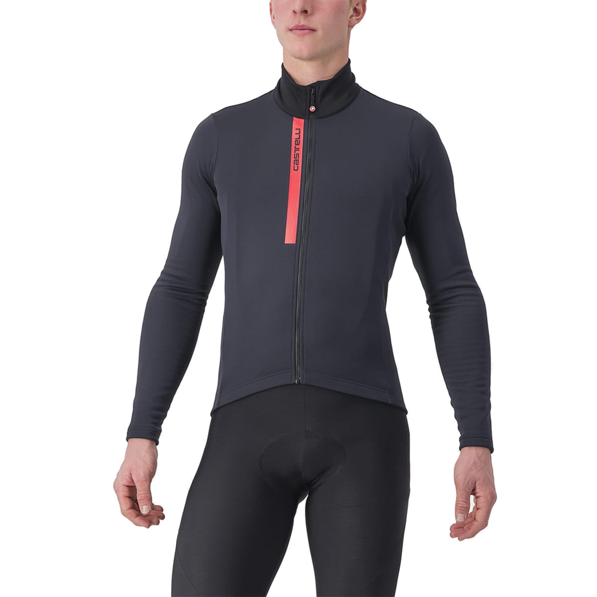 CASTELLI ENTRATA THERMAL long-sleeved cycling jersey, black/red