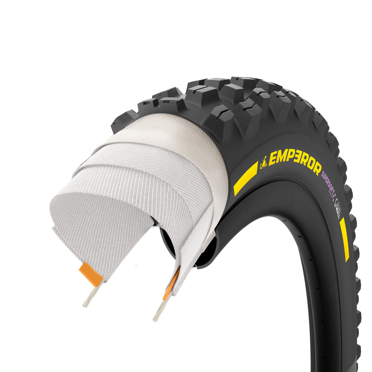 PIRELLI SCORPION EMPEROR 29x2.40 Supersoft DualWall Tubeless Ready padanga lankstus bortelis juoda/geltona Team Edition