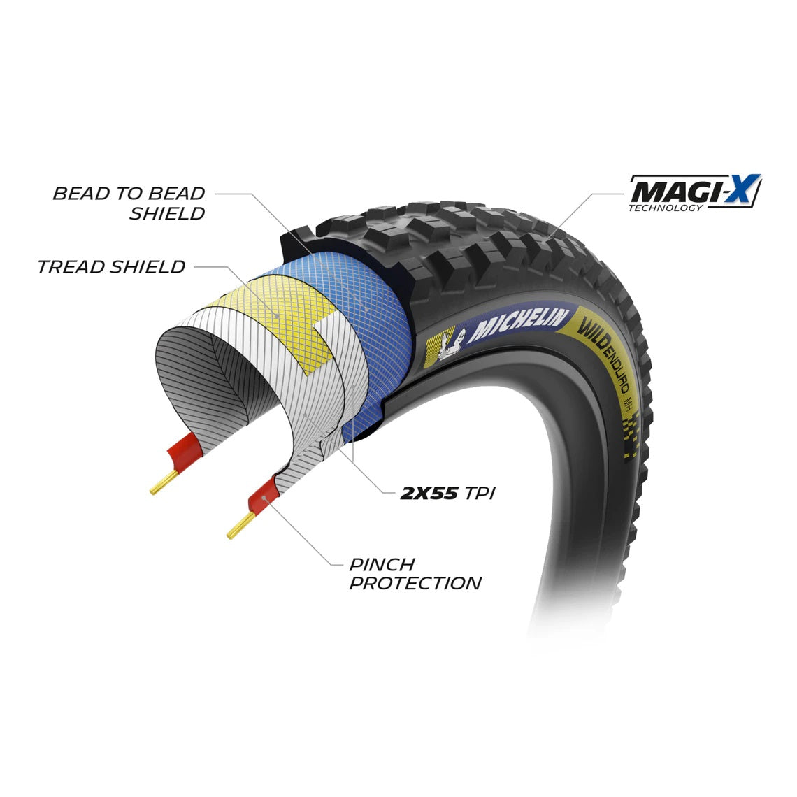 Pneu MICHELIN WILD ENDURO MH Racing Line Dark 27.5x2.50 Tubeless Ready Souple