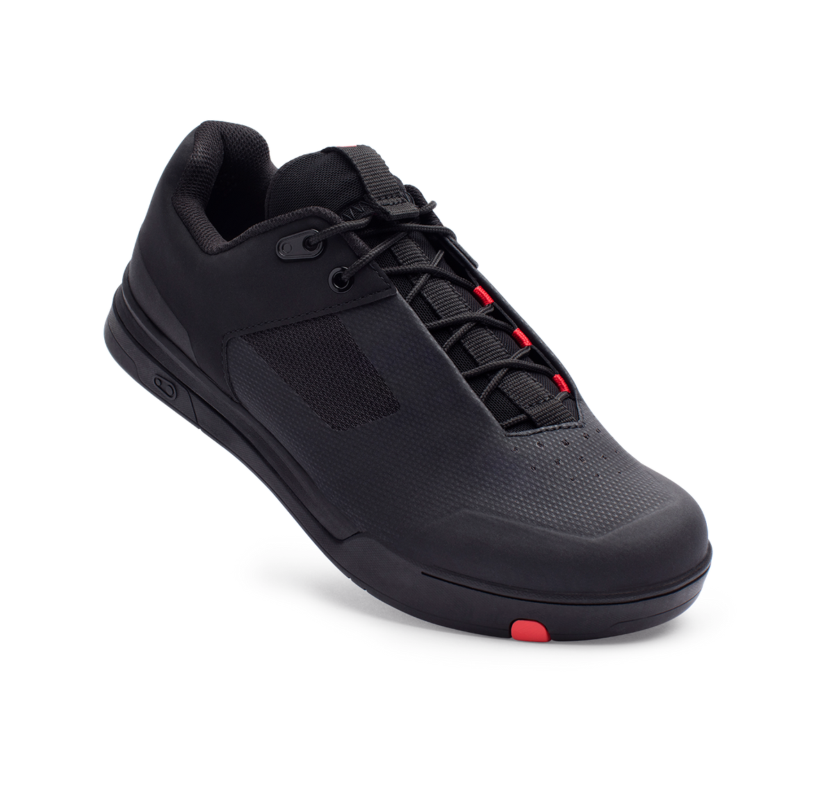 Scarpe da MTB CRANKBROTHERS MALLET LACE CLIP-IN nere/rosse — vista a tre quarti