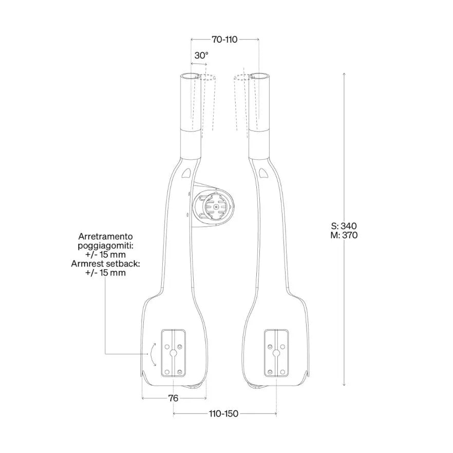 Prolongateurs de Cintre DEDA JET2 EVO Carbone Taille S 340mm