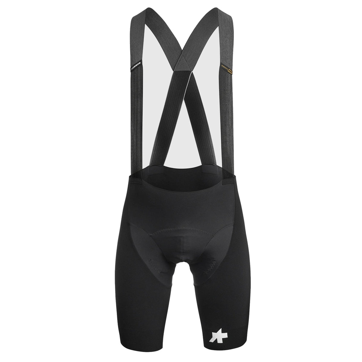 Korte fietsbroek met bretels ASSOS EQUIPE RSR BOLIDE S11, zwart — witte achtergrond, 2000 x 2000