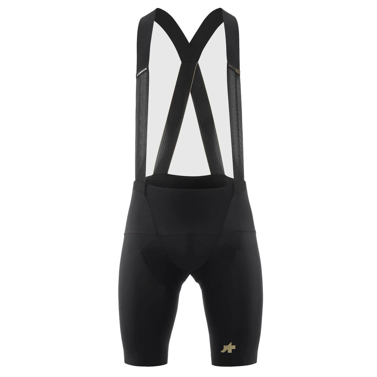 Korte fietsbroek met bretels ASSOS MILLE GTO S11 Regular, zwart — witte achtergrond, 2000 x 2000