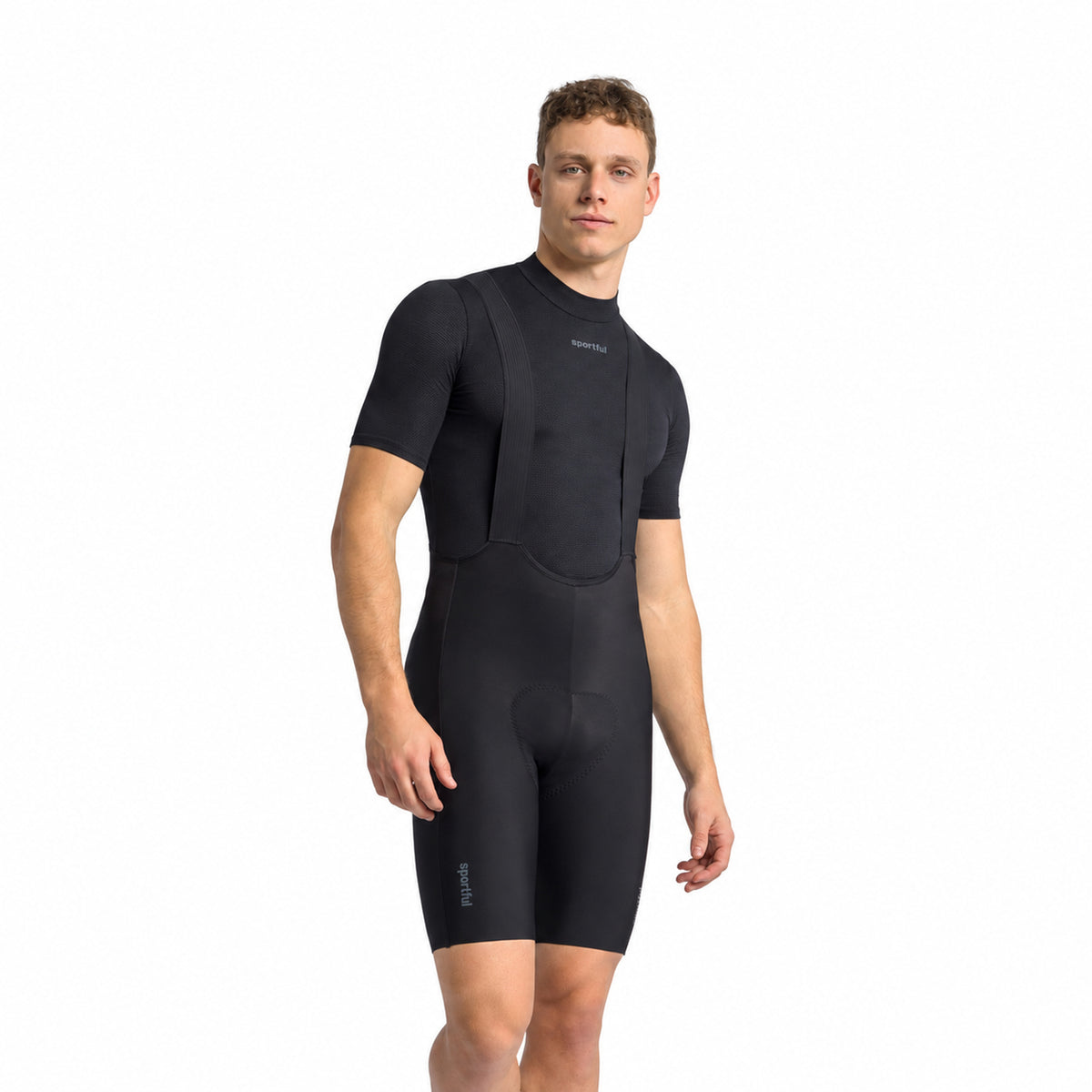 Salopette corta SPORTFUL SRK SHIFT nera — sfondo bianco, 2000 x 2000