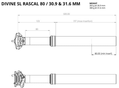 Telescopische Zadelpen BIKEYOKE DIVINE SL RASCAL