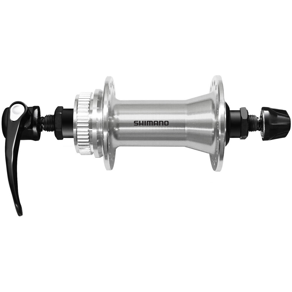 Cubo Dianteiro SHIMANO CUES HB-QC400 - Edição Polished Silver