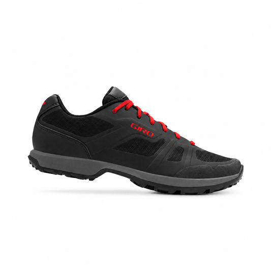 GIRO GAUGE MTB/gravel shoes in black/red — outer side view