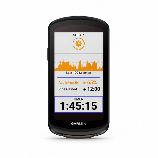 GARMIN EDGE 1040 SOLAR gps-fietscomputer — vooraanzicht op een witte achtergrond