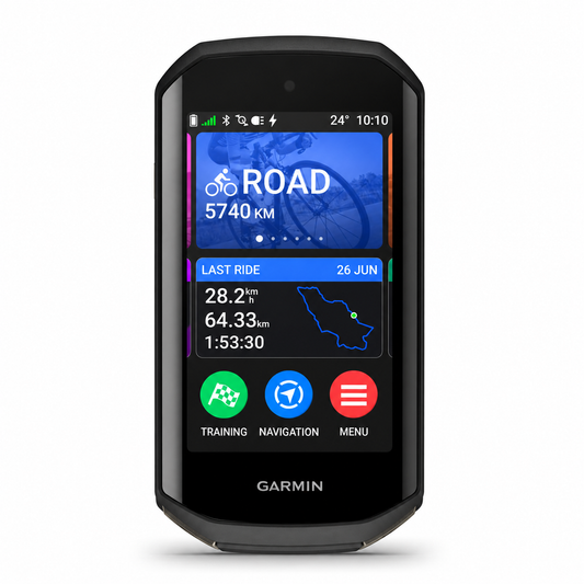 GARMIN EDGE 1050 gps-fietscomputer — vooraanzicht op een witte achtergrond