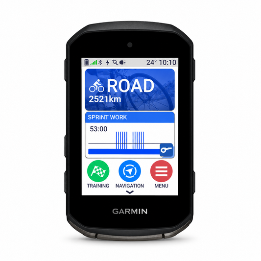 Garmin Edge 850 GPS-fietscomputer — vooraanzicht, kleurenaanraakscherm, tegen een witte achtergrond