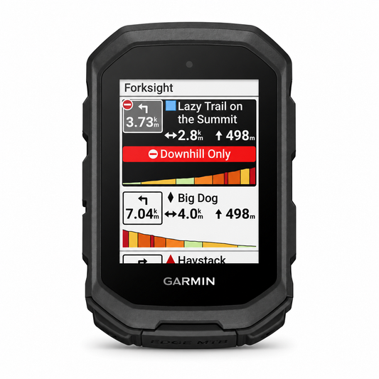 GARMIN EDGE MTB gps-fietscomputer — vooraanzicht op een witte achtergrond