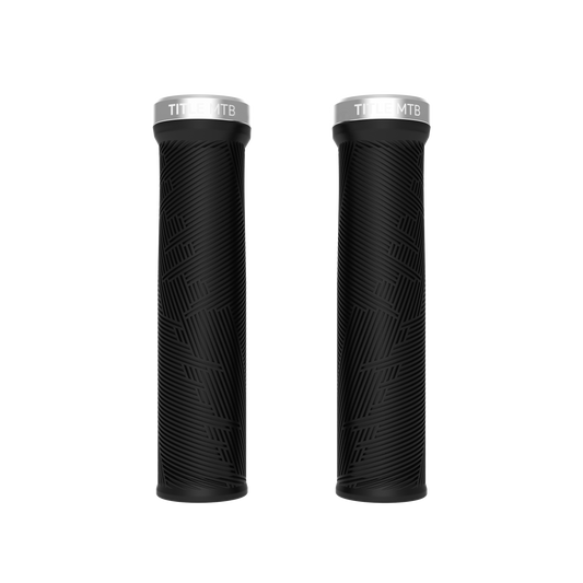 Grips Title MTB FORM Lock-On XL Noir à collier chromé - paire vue de face