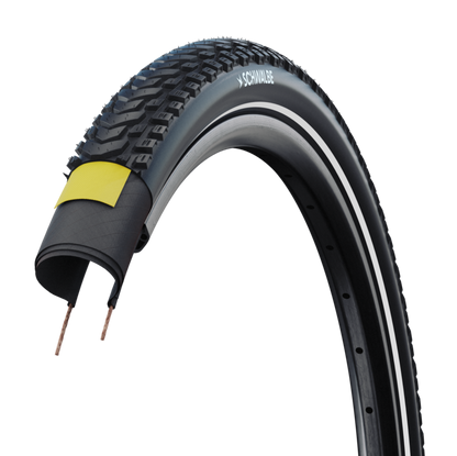 Pneu SCHWALBE MARATHON MONDIAL 650x57 ADDIX V-Guard Reflex TubeType Flexível Preto