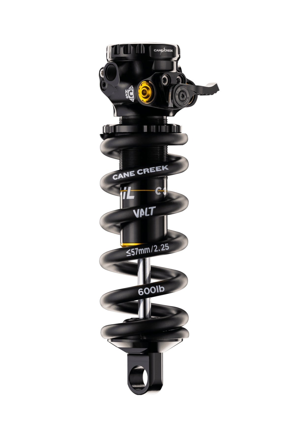 Tlmič CANE CREEK Coil IL Trunnion – pohľad na zostavený tlmič