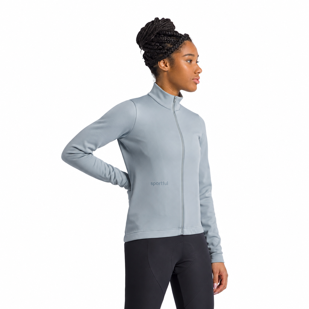 SPORTFUL CLASSIC 2 women's grey jacket, three-quarter view on a white background