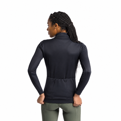 Giacca SPORTFUL CLASSIC 2 da donna nera, vista posteriore su sfondo bianco