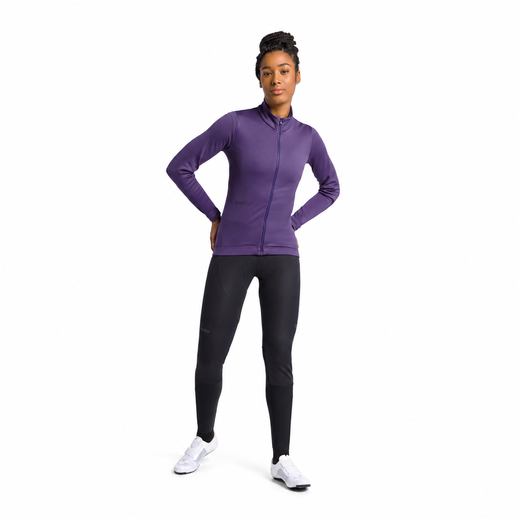 Giacca da donna SPORTFUL CLASSIC 2 viola, vista a figura intera su sfondo bianco