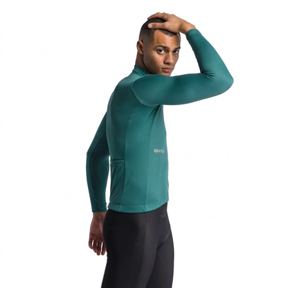 Maglia da ciclismo Sportful Classic verde, vista di profilo su sfondo bianco