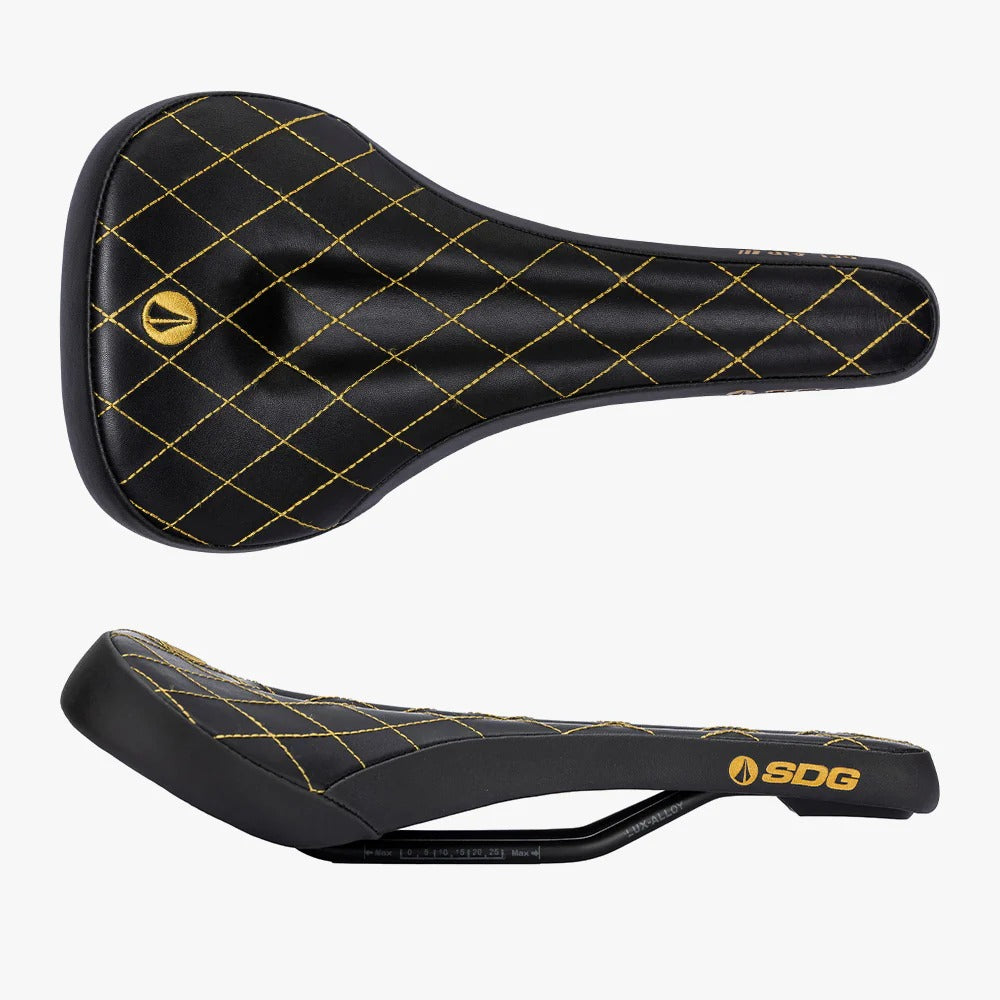 SDG BEL-AIR V3 MAX Sattel mit Lux-Alloy-Streben, schwarz/gold, abgesteppt