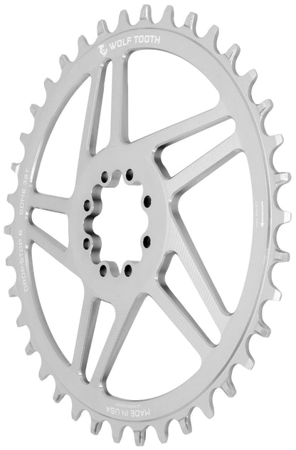 Tarcza Mono WOLF TOOTH DROP-STOP B GRAVEL DM 8 Śrub Sram Raw Silver