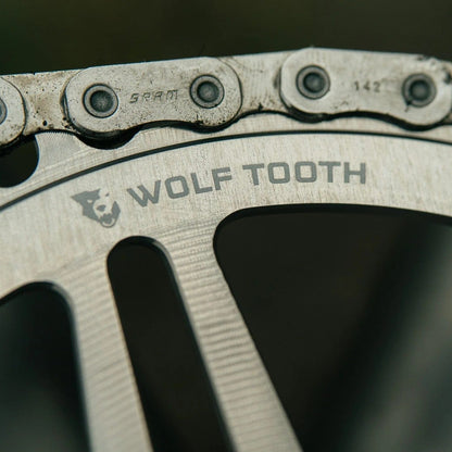 Tarcza Mono WOLF TOOTH DROP-STOP B GRAVEL DM 8 Śrub Sram Raw Silver