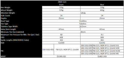 Koło Tylne ENVE G23 Tubeless Ready (Center Lock)
