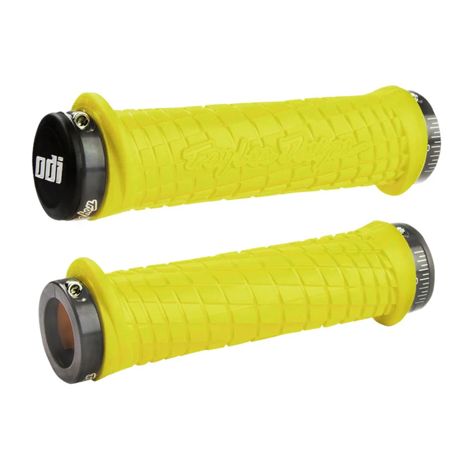 Puños ODI TROY LEE DESIGNS Lock-On de 130 mm, amarillos
