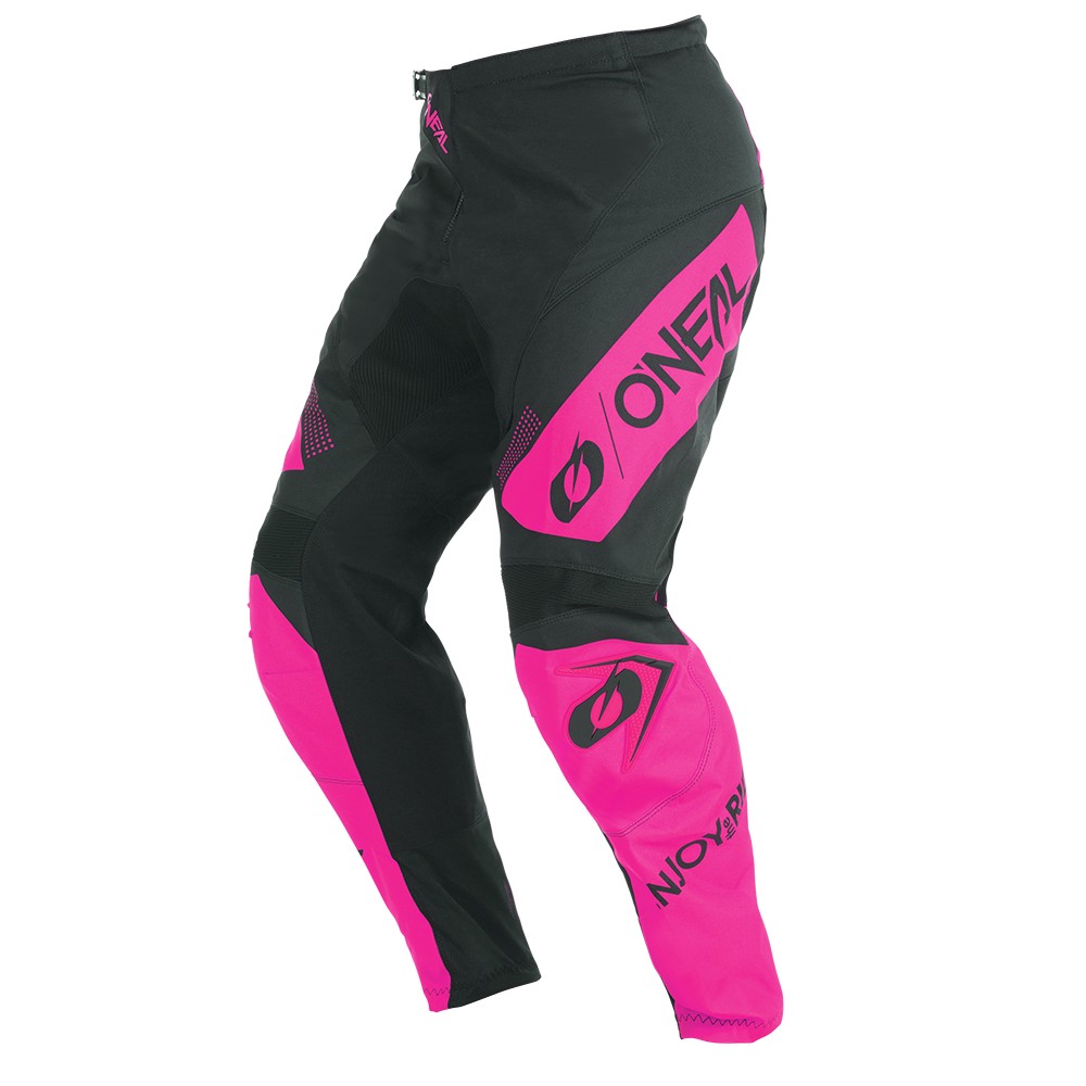 Pantaloni da donna O'NEAL ELEMENT RACEWEAR nero/rosa - vista anteriore