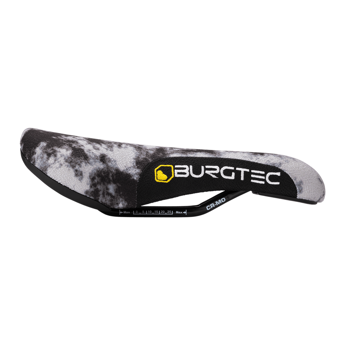 Selle BURGTEC THE CLOUD BOOST Rails CrMo Acid Wash Gris — vue de profil Acid Wash